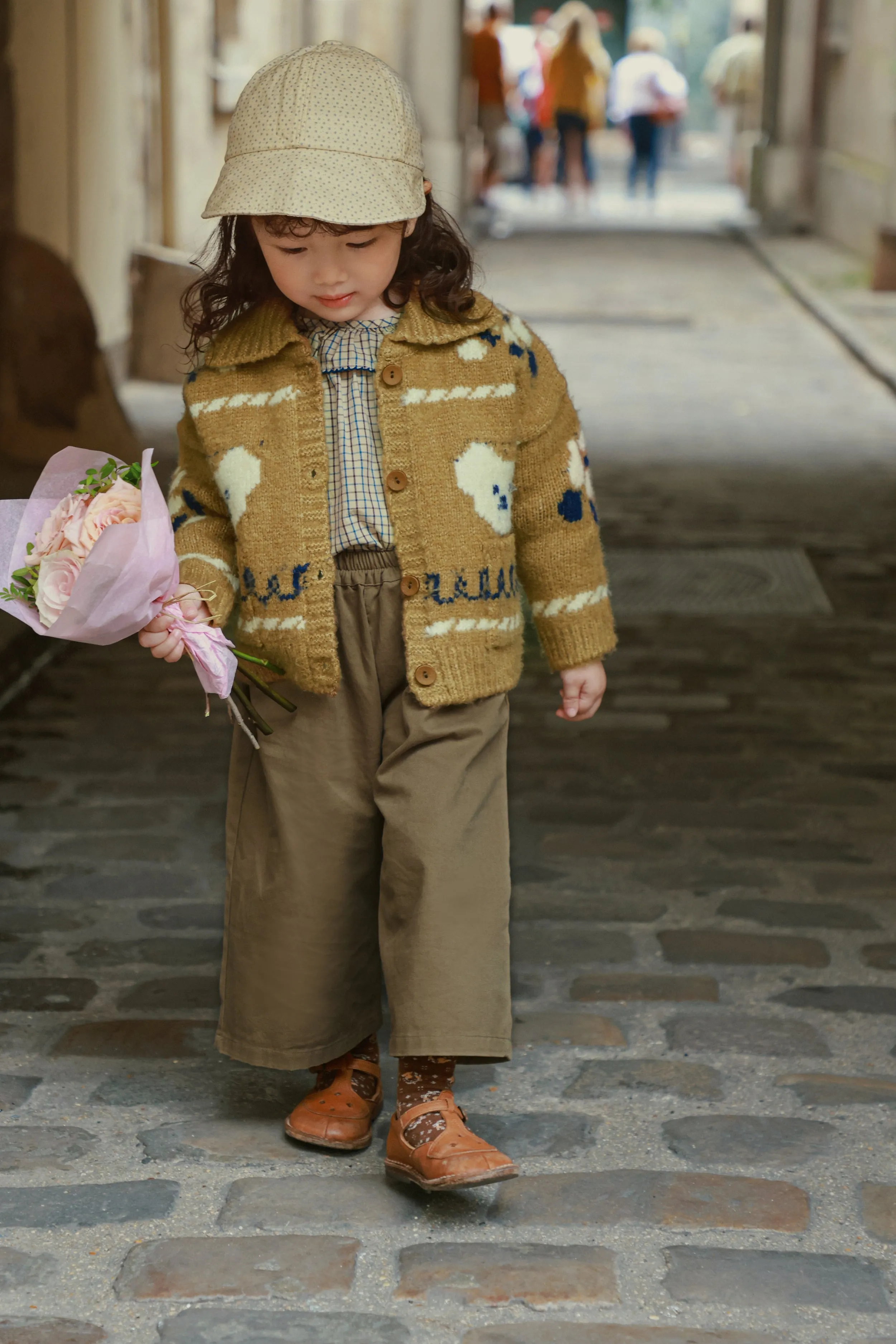 Bear Knit Cardigan, Beige