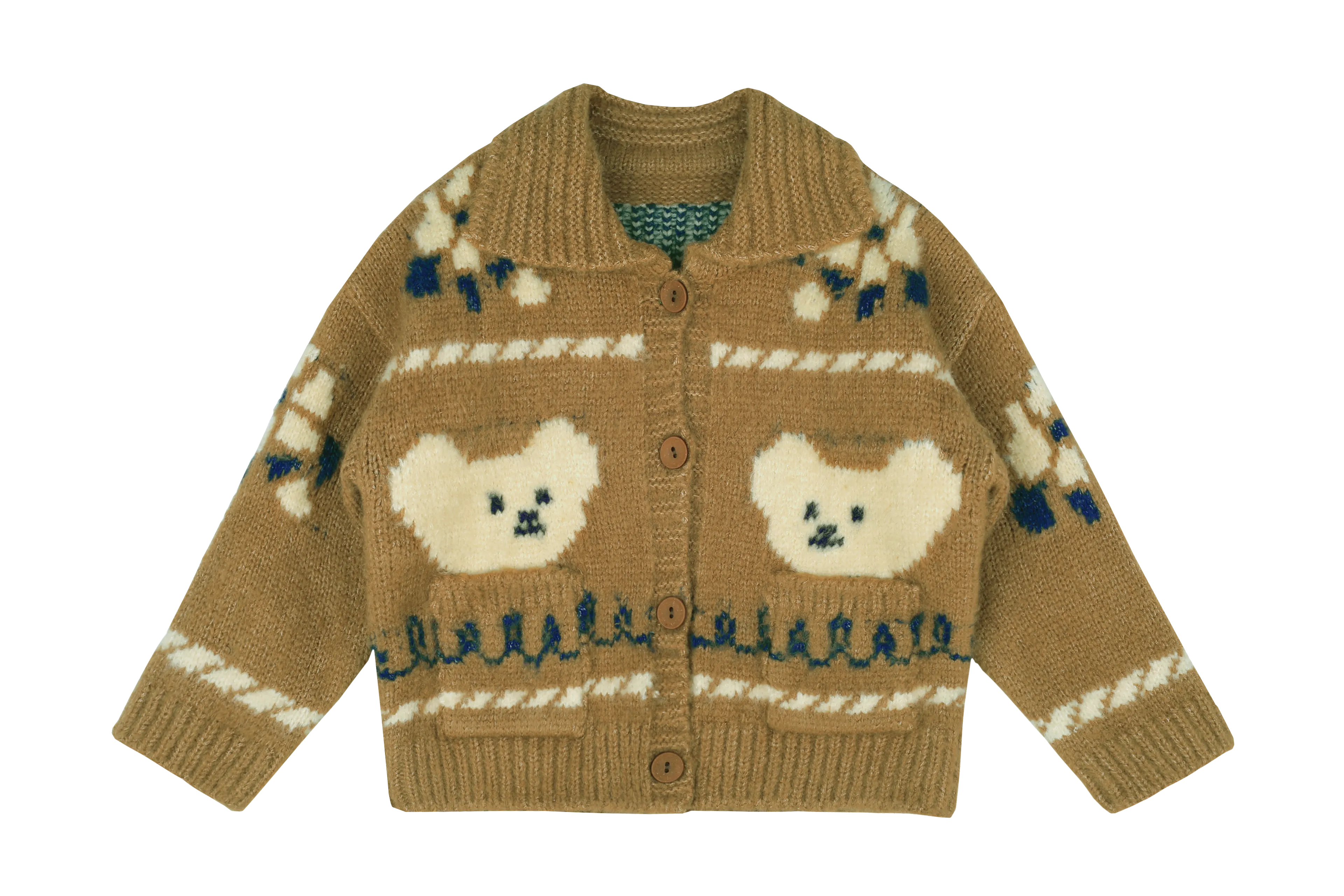 Bear Knit Cardigan, Beige