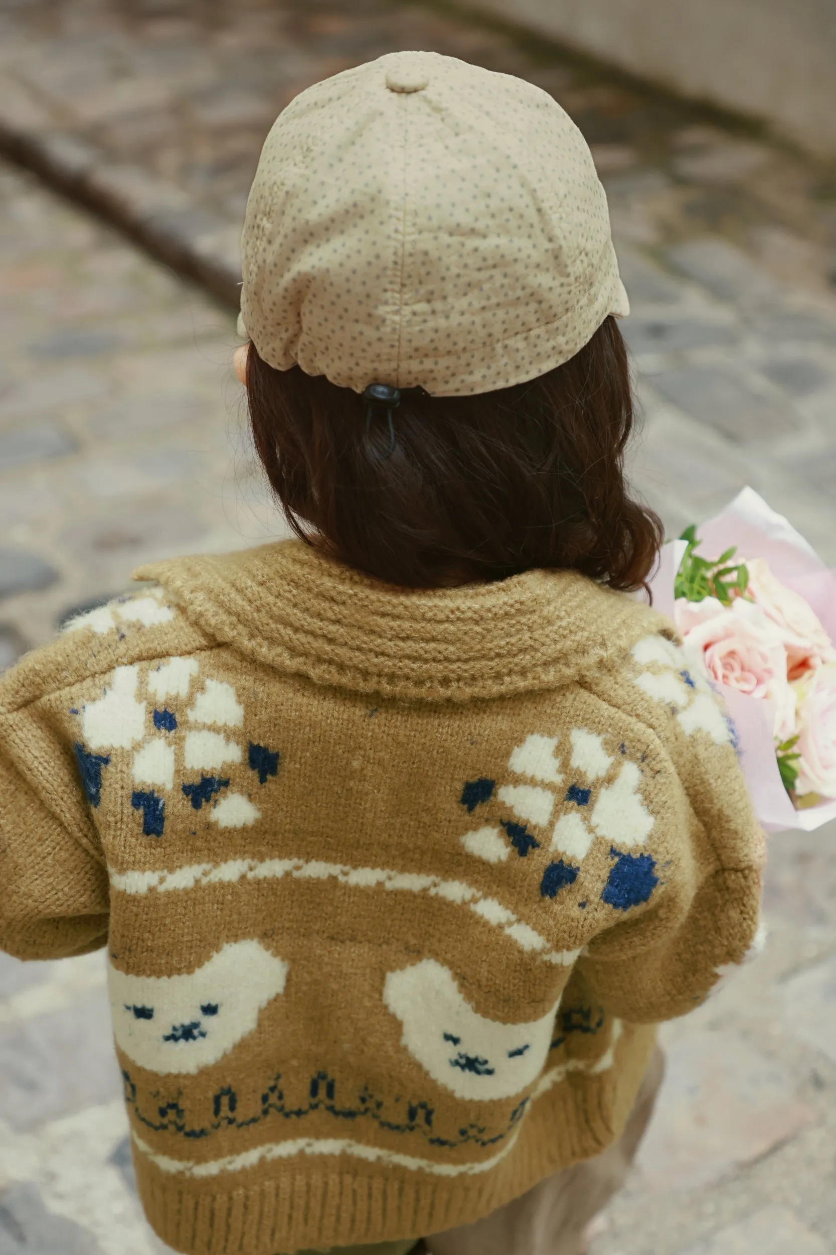 Bear Knit Cardigan, Beige