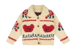 Bear Knit Cardigan, Red