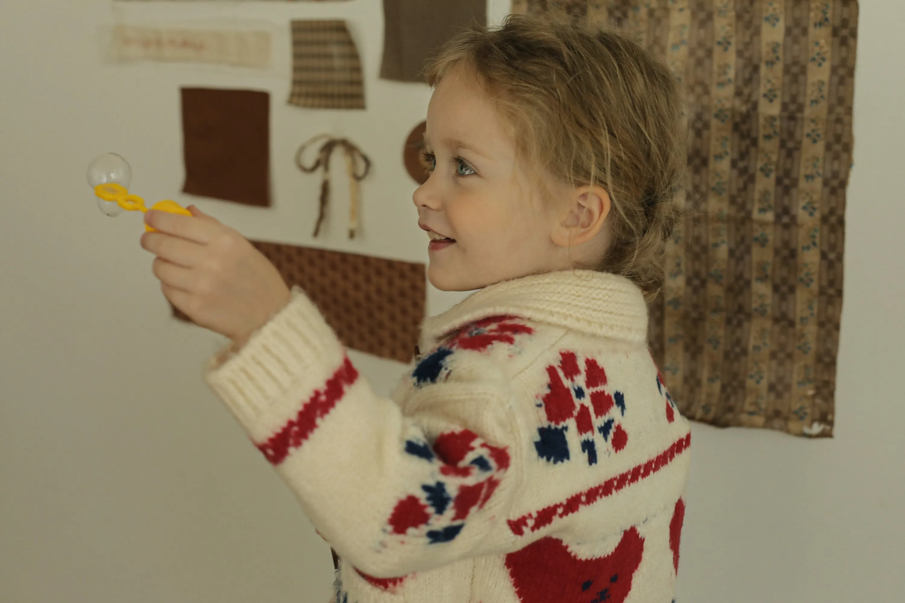 Bear Knit Cardigan, Red