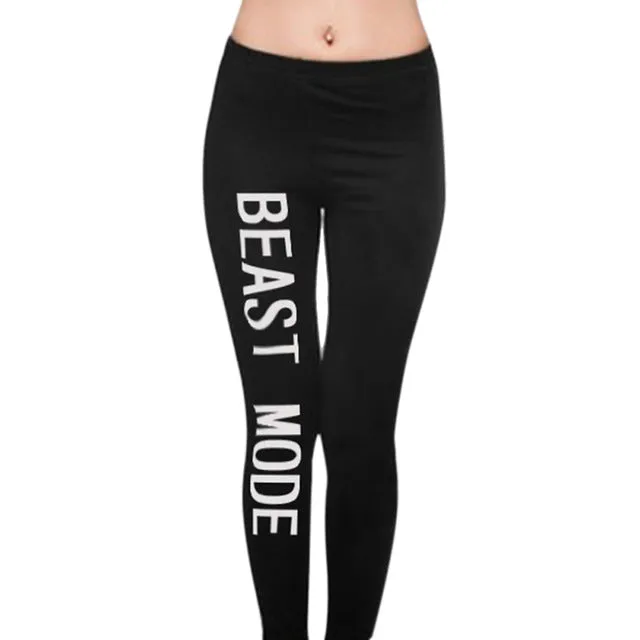Beast & Mode Women Letters Printed Slim Leggings