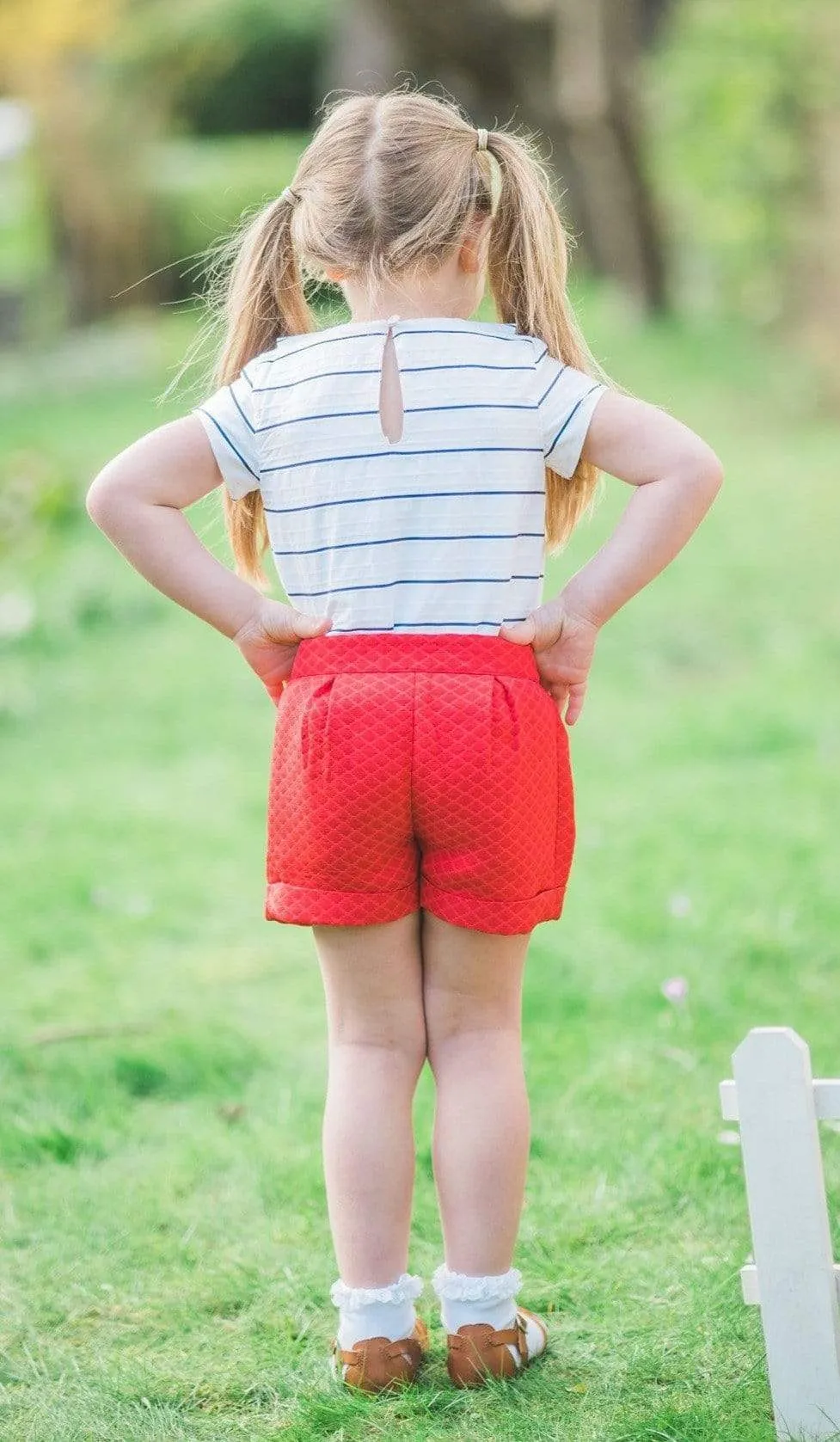Beatrice: Navy stripe blouse