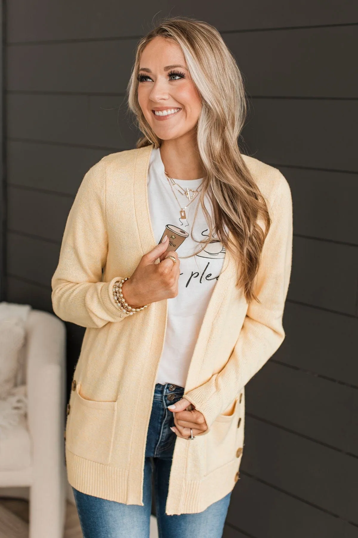 Beautiful Moments Knit Cardigan- Yellow