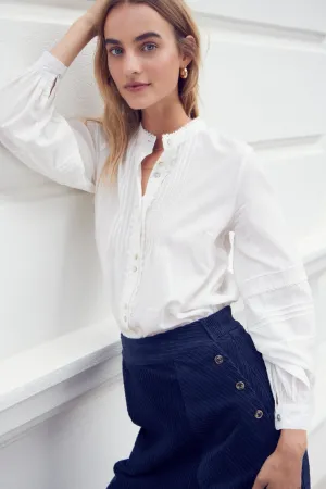 Bethany Pintuck Blouse - Ivory