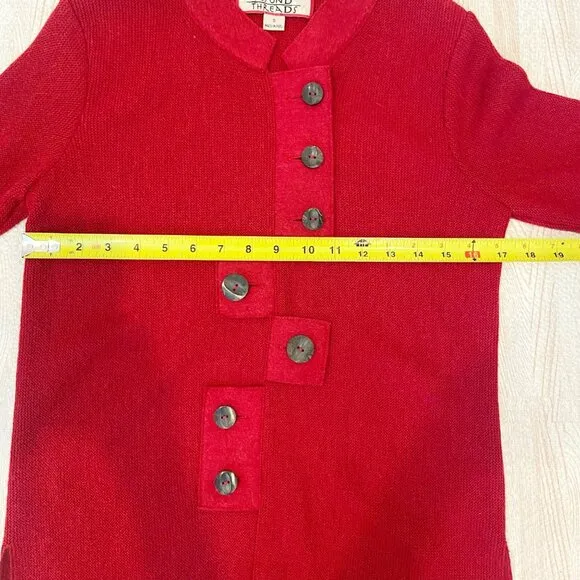 Beyond Threads Tabs Alpaca Cardigan Size Small