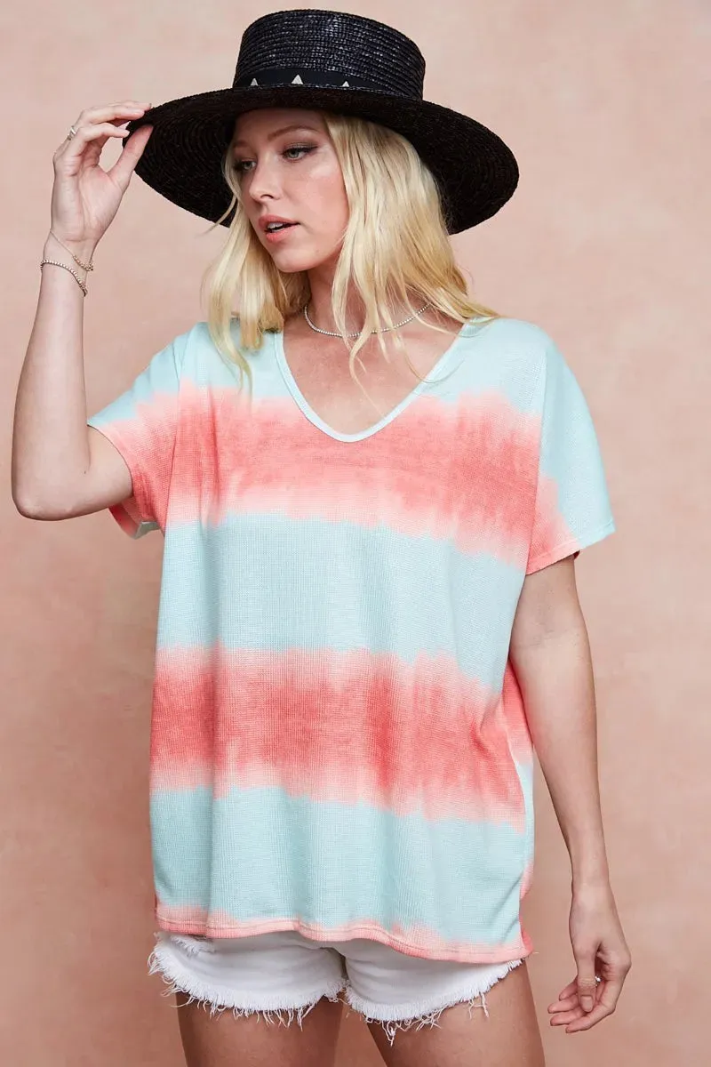 BiBi Tiedye Printed Hacci Knit Top