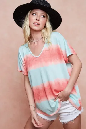 BiBi Tiedye Printed Hacci Knit Top