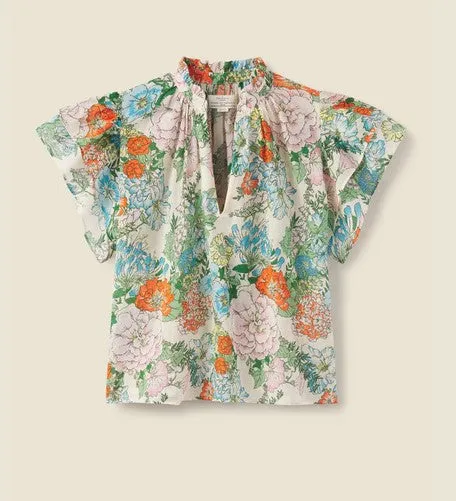 Birds of Paradise Clover Blouse - Vintage Courtyard