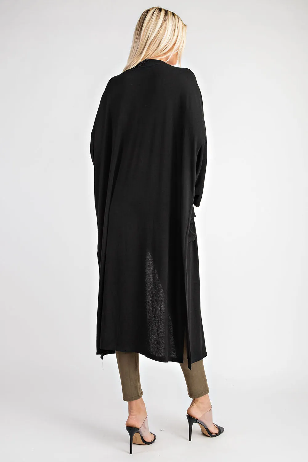 Black Knit Duster Cardigan