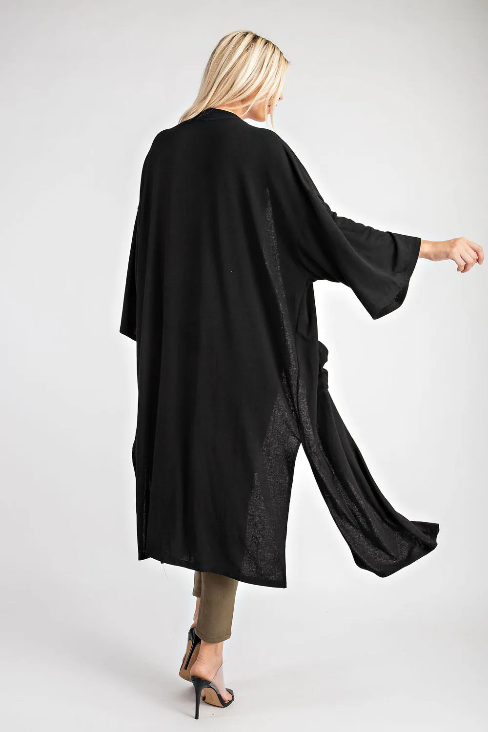 Black Knit Duster Cardigan