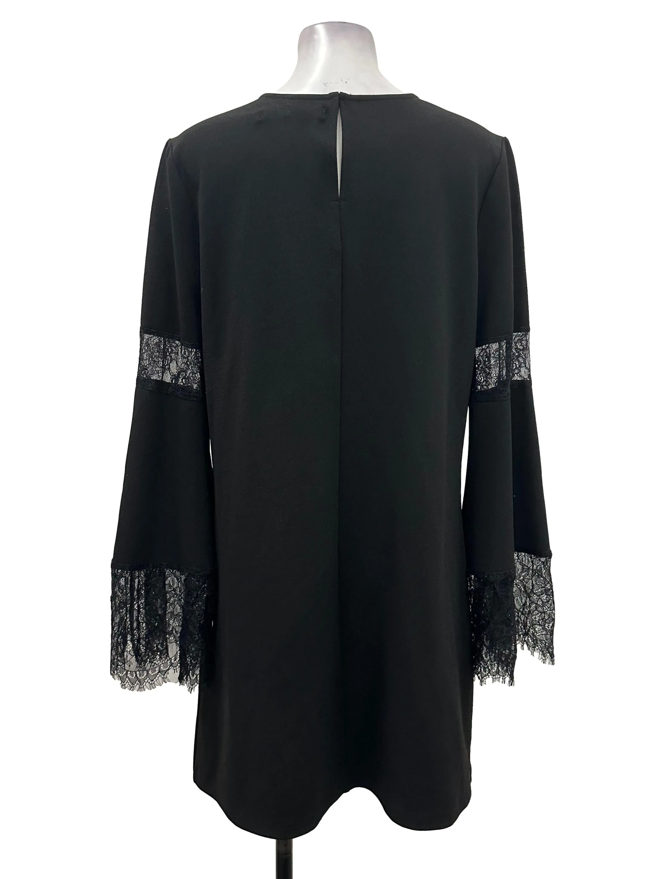 Black Shoulder Lace Blouse Dress