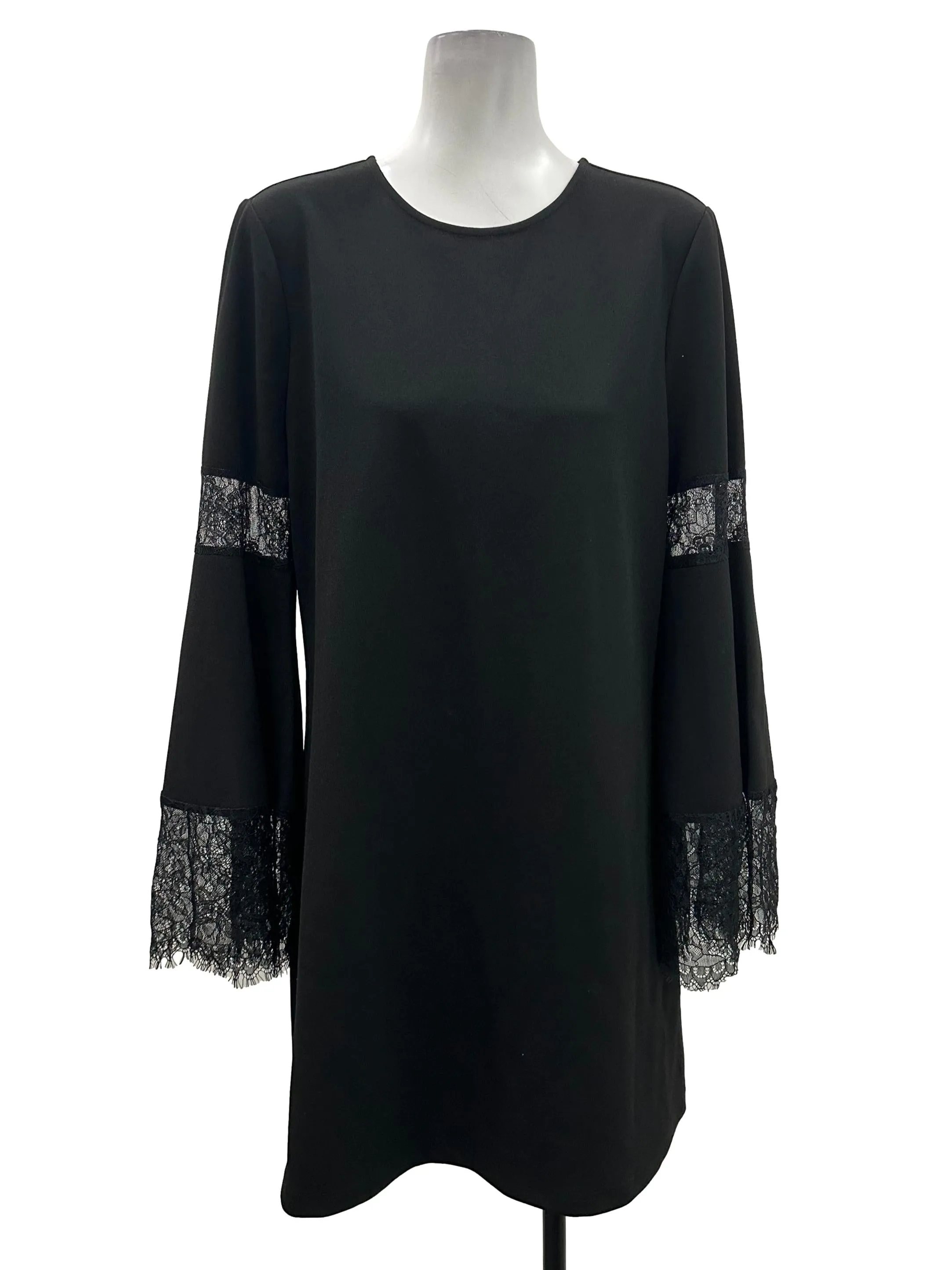 Black Shoulder Lace Blouse Dress