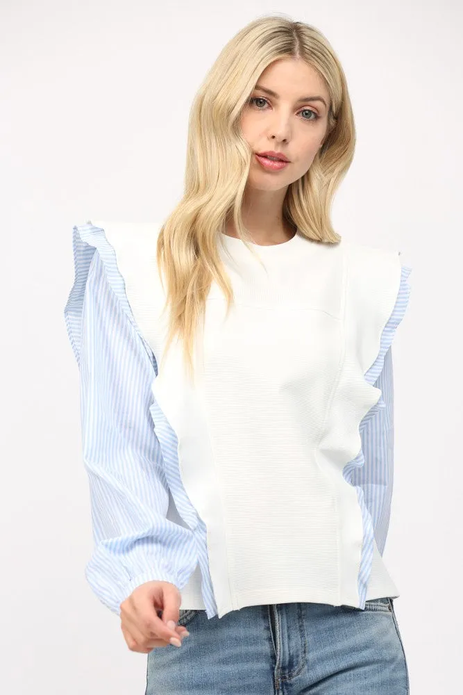 Blue & White Stripe Blouse