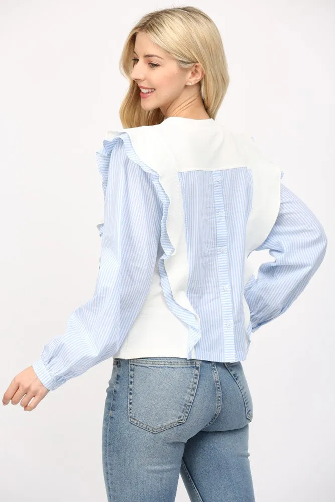 Blue & White Stripe Blouse