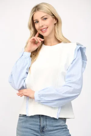 Blue & White Stripe Blouse