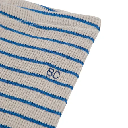 Blue and Grey Stripe Waffle Leggings