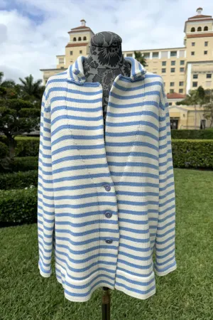 Blue and Ivory Button Down Sweater