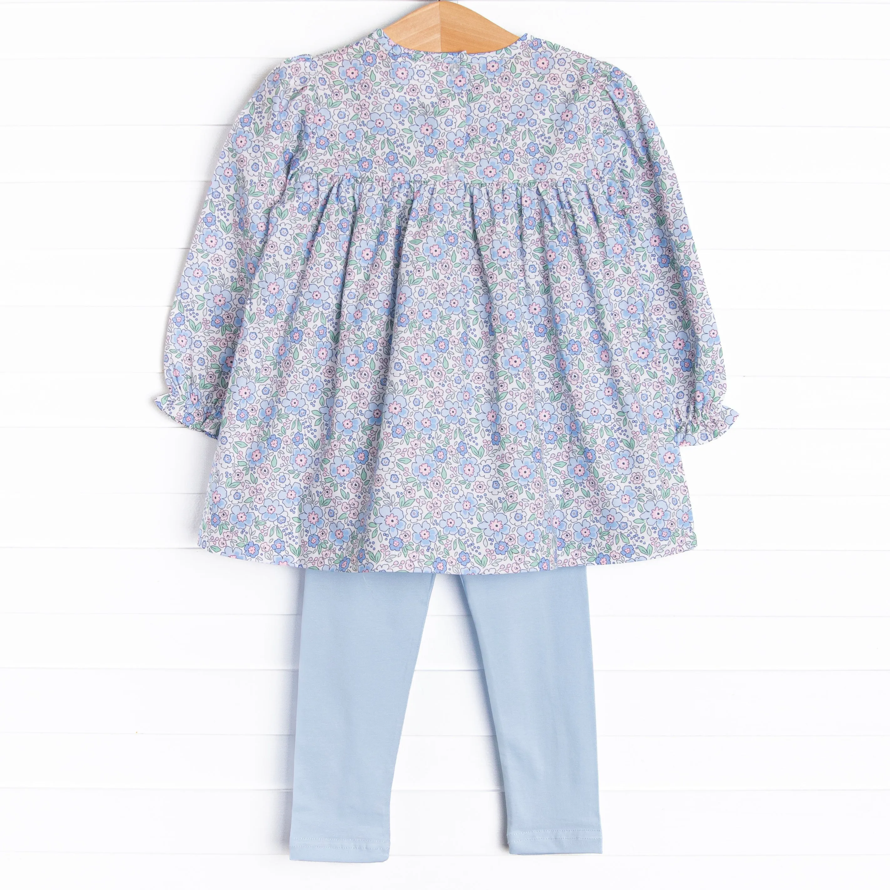 Blue Bouquets Legging Set, Blue
