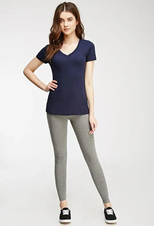 Blue Cotton Leggings