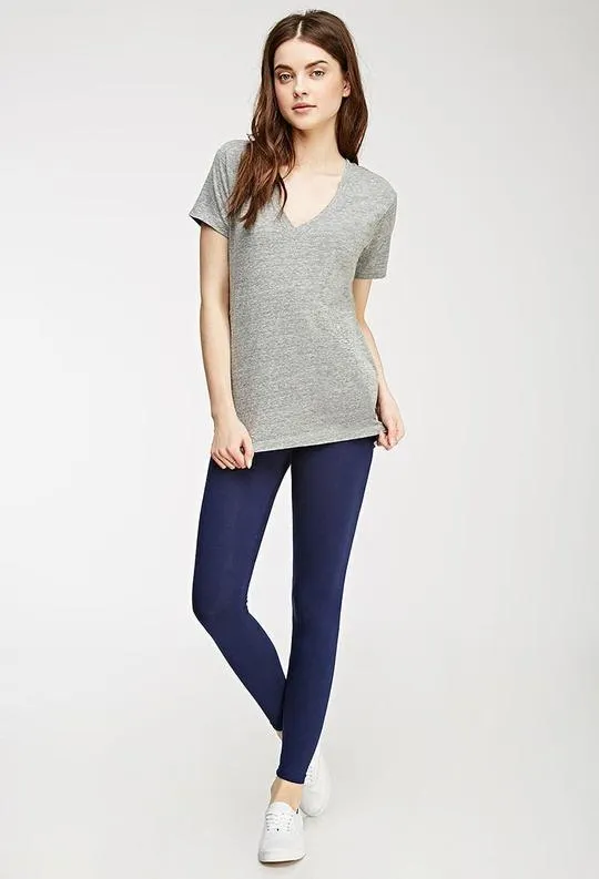 Blue Cotton Leggings