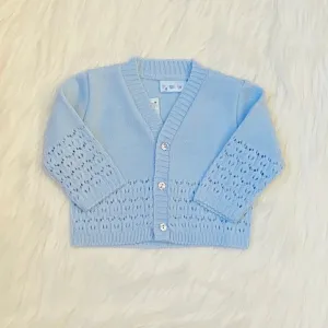 Blue fine knit cardigan