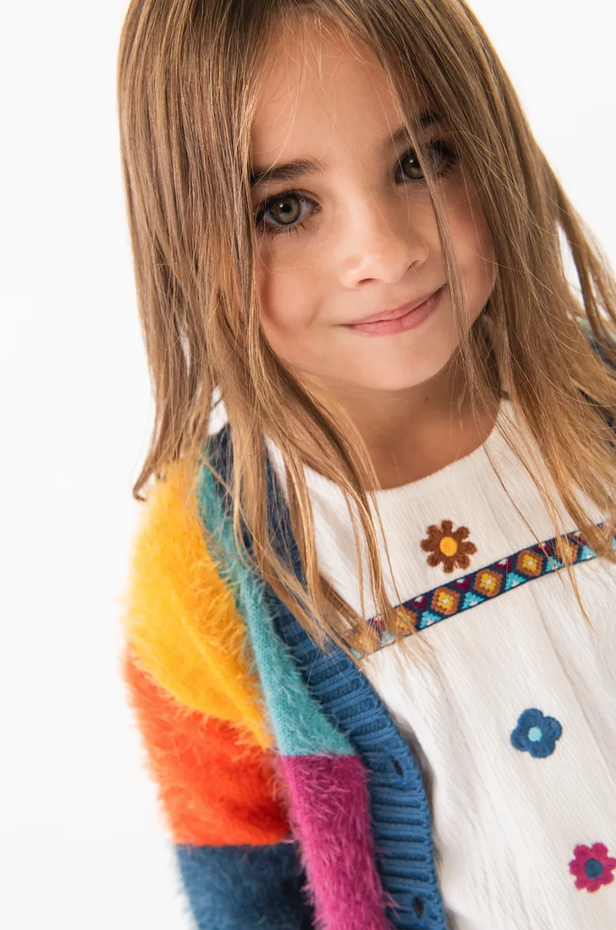 Boboli Patchwork Knit Cardigan