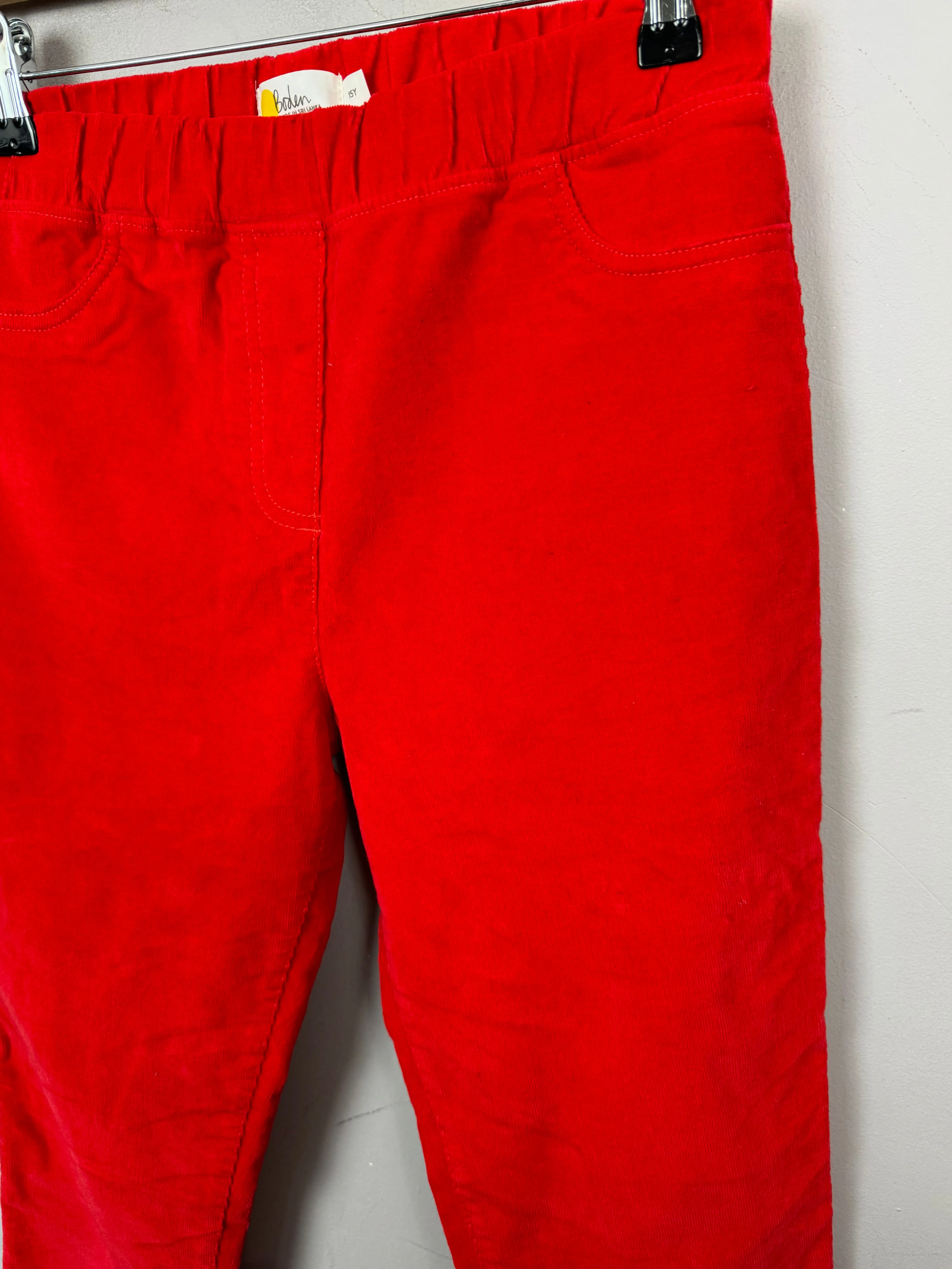 Boden Red Cord Leggings 15y