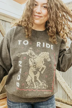 Born To Ride Oversized Crew Sweatshirt