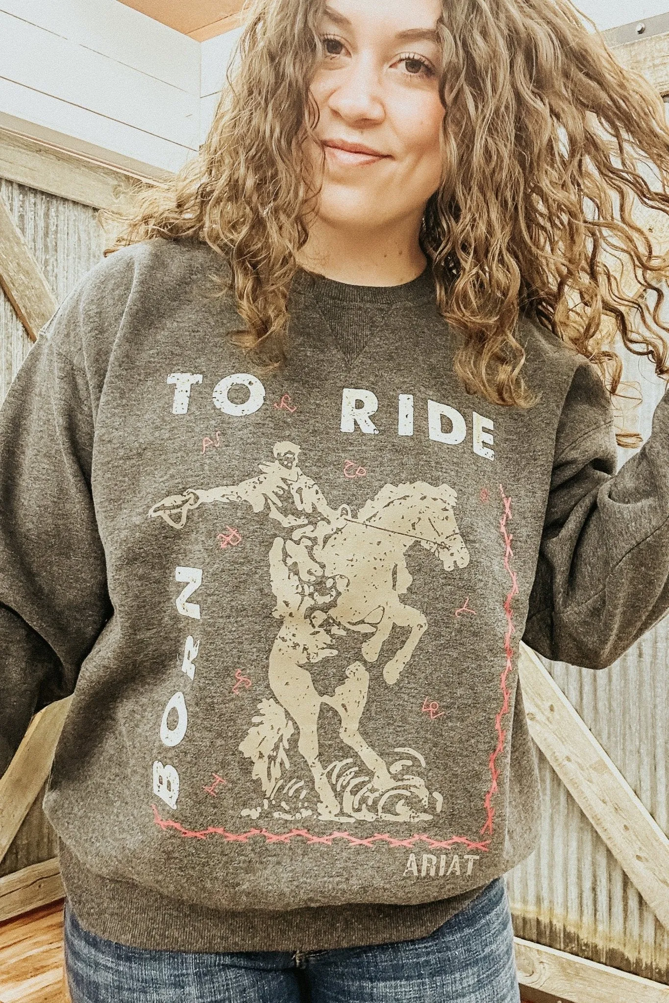 Born To Ride Oversized Crew Sweatshirt