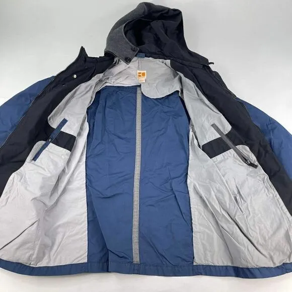 BOSS ORANGE Women Hugo Boss Parka Jacket Size 12 Blue Hoodie Windbreaker Coat