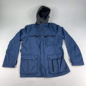 BOSS ORANGE Women Hugo Boss Parka Jacket Size 12 Blue Hoodie Windbreaker Coat