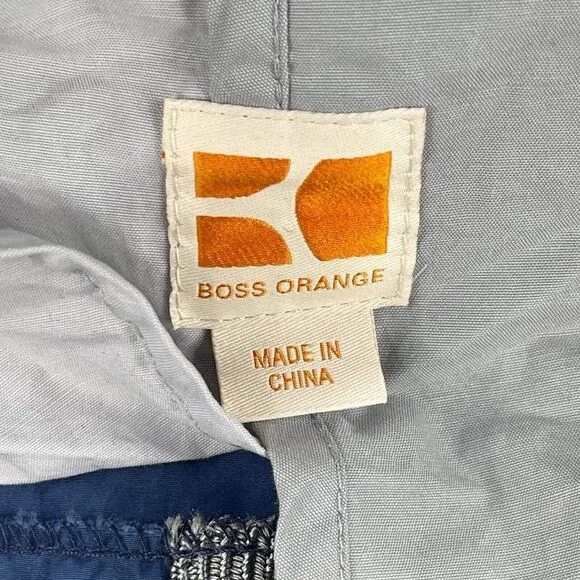BOSS ORANGE Women Hugo Boss Parka Jacket Size 12 Blue Hoodie Windbreaker Coat