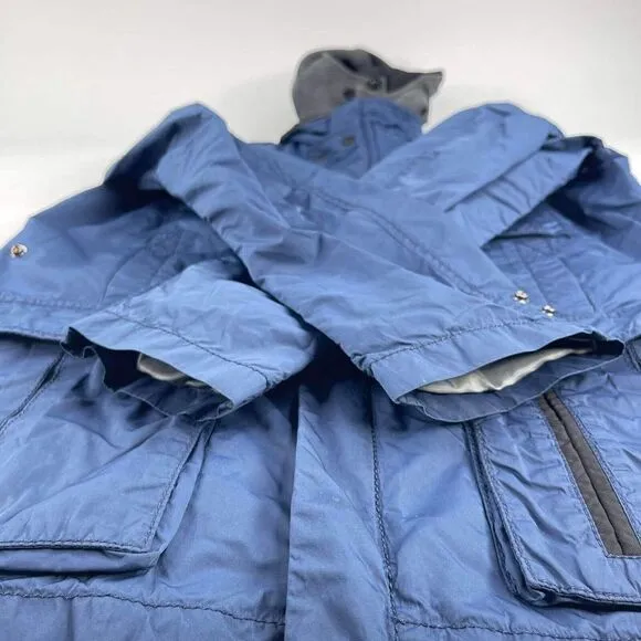 BOSS ORANGE Women Hugo Boss Parka Jacket Size 12 Blue Hoodie Windbreaker Coat