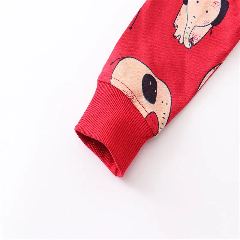 Boys Elephant Print Cotton Sweatshirt - Red