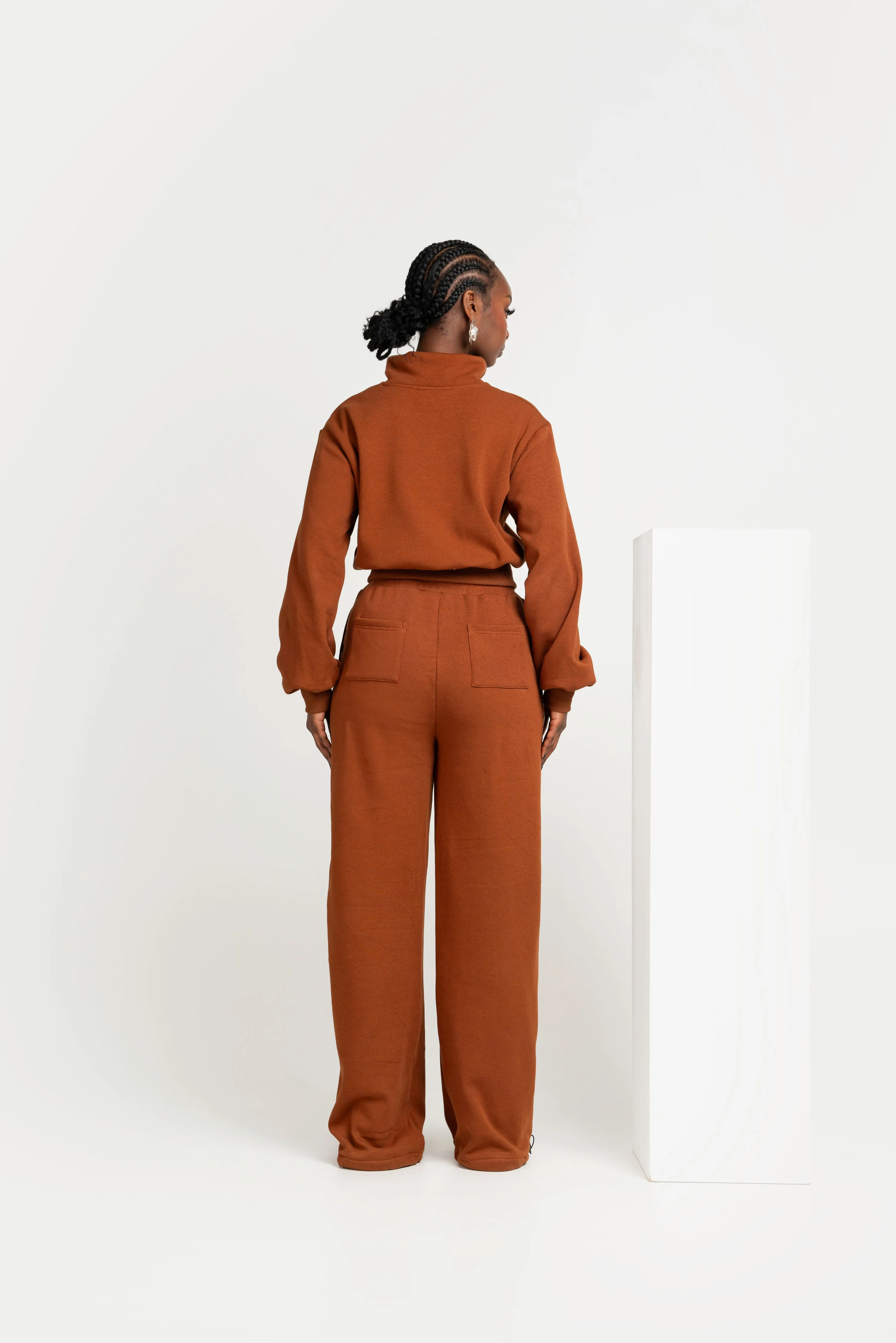 BROWN QUEEN Plush fleece JOGGER Set