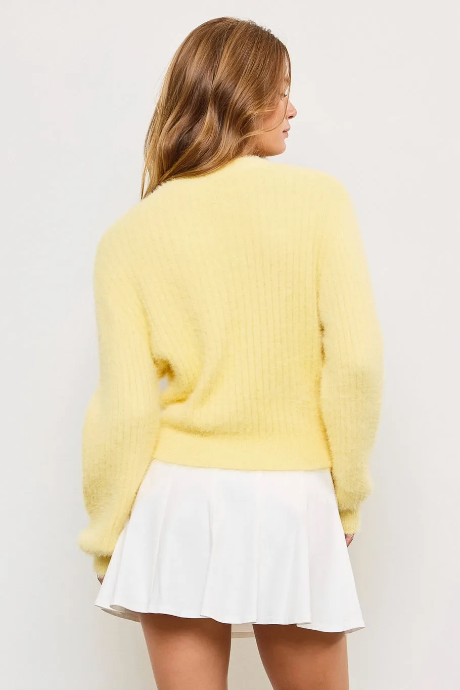 Butter Yellow Fuzzy Cardigan