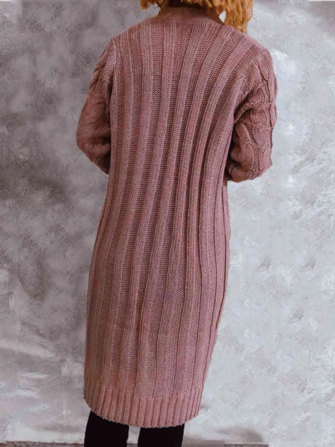 Button Up Cable-Knit Cardigan with Pockets (8 Colors)