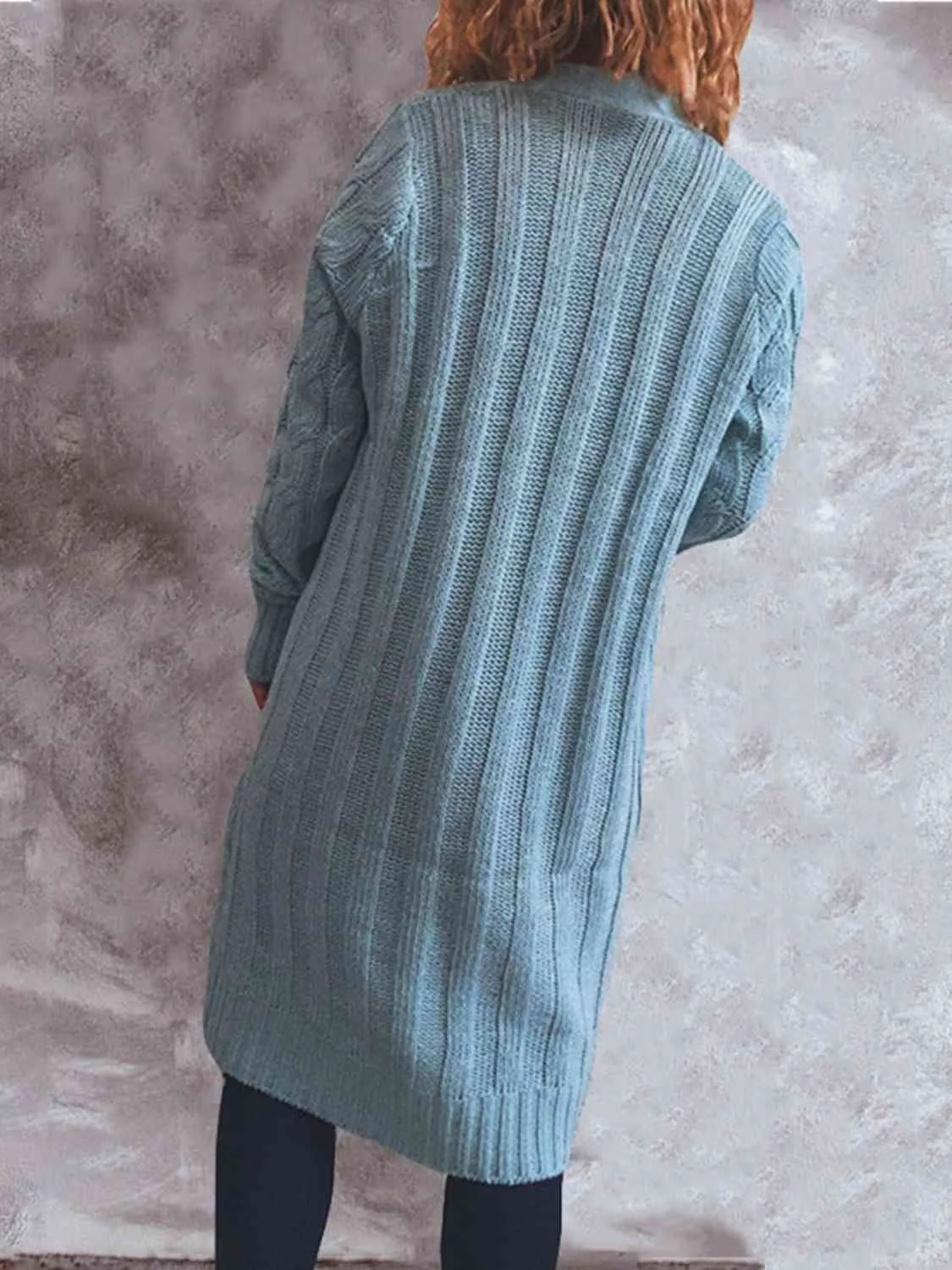 Button Up Cable-Knit Cardigan with Pockets (8 Colors)