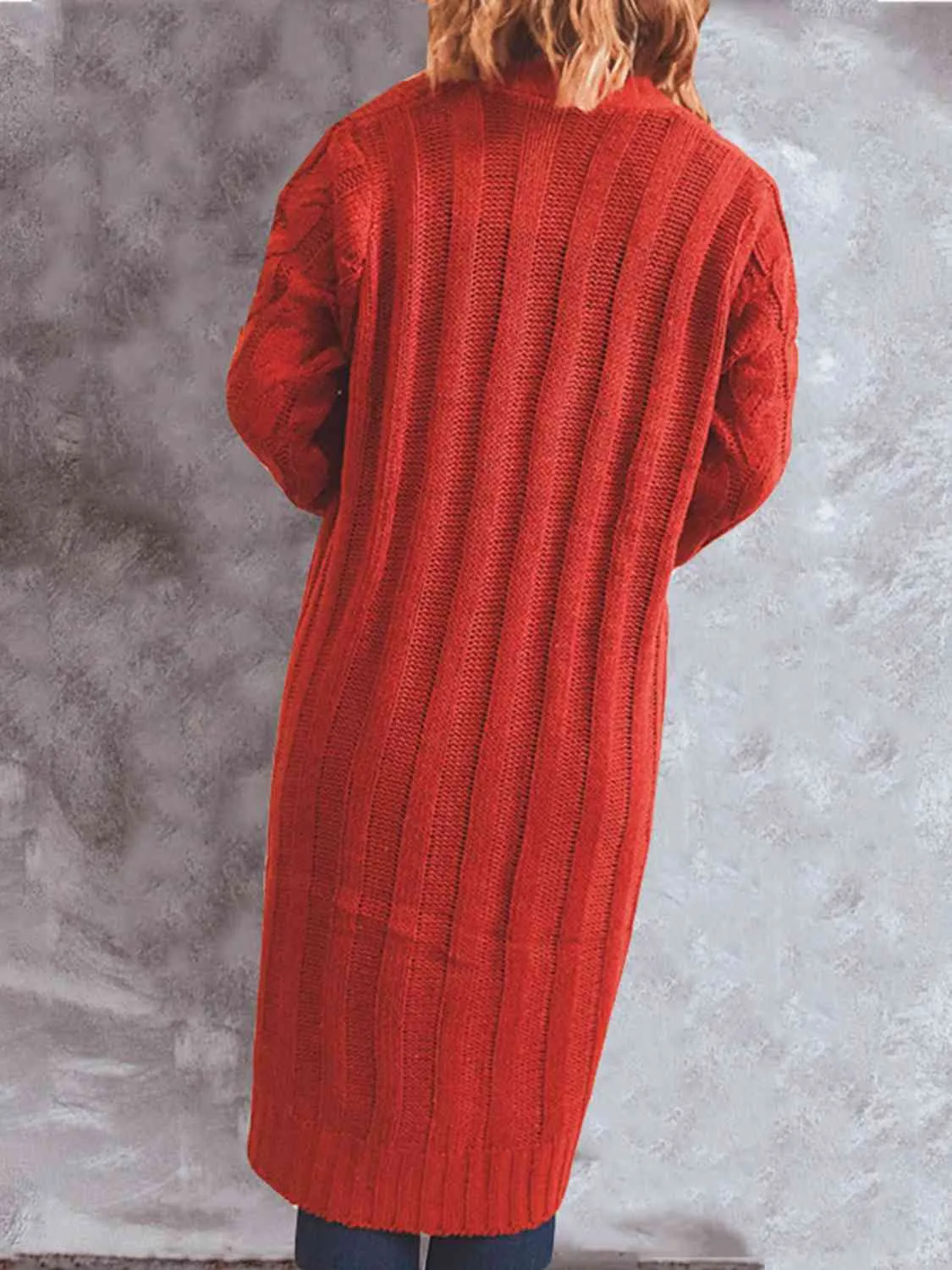 Button Up Cable-Knit Cardigan with Pockets (8 Colors)