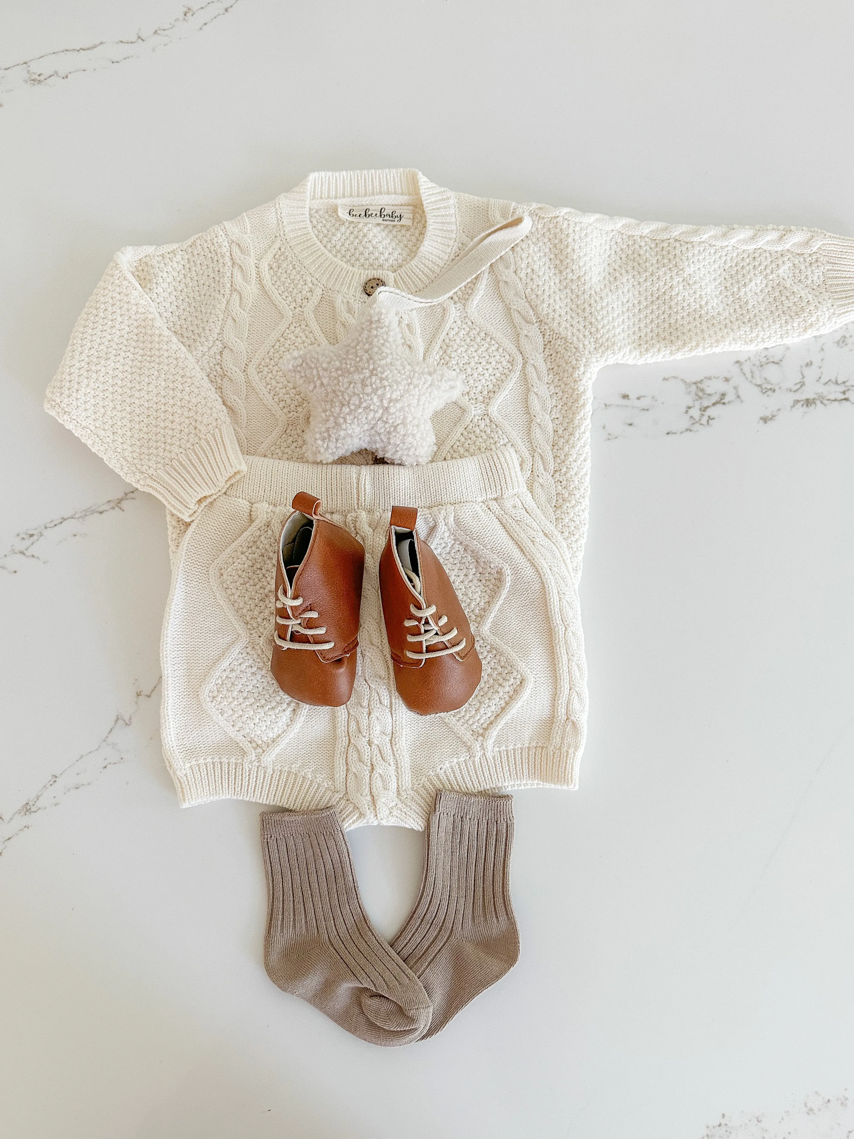 Cable Knit Set - Rice