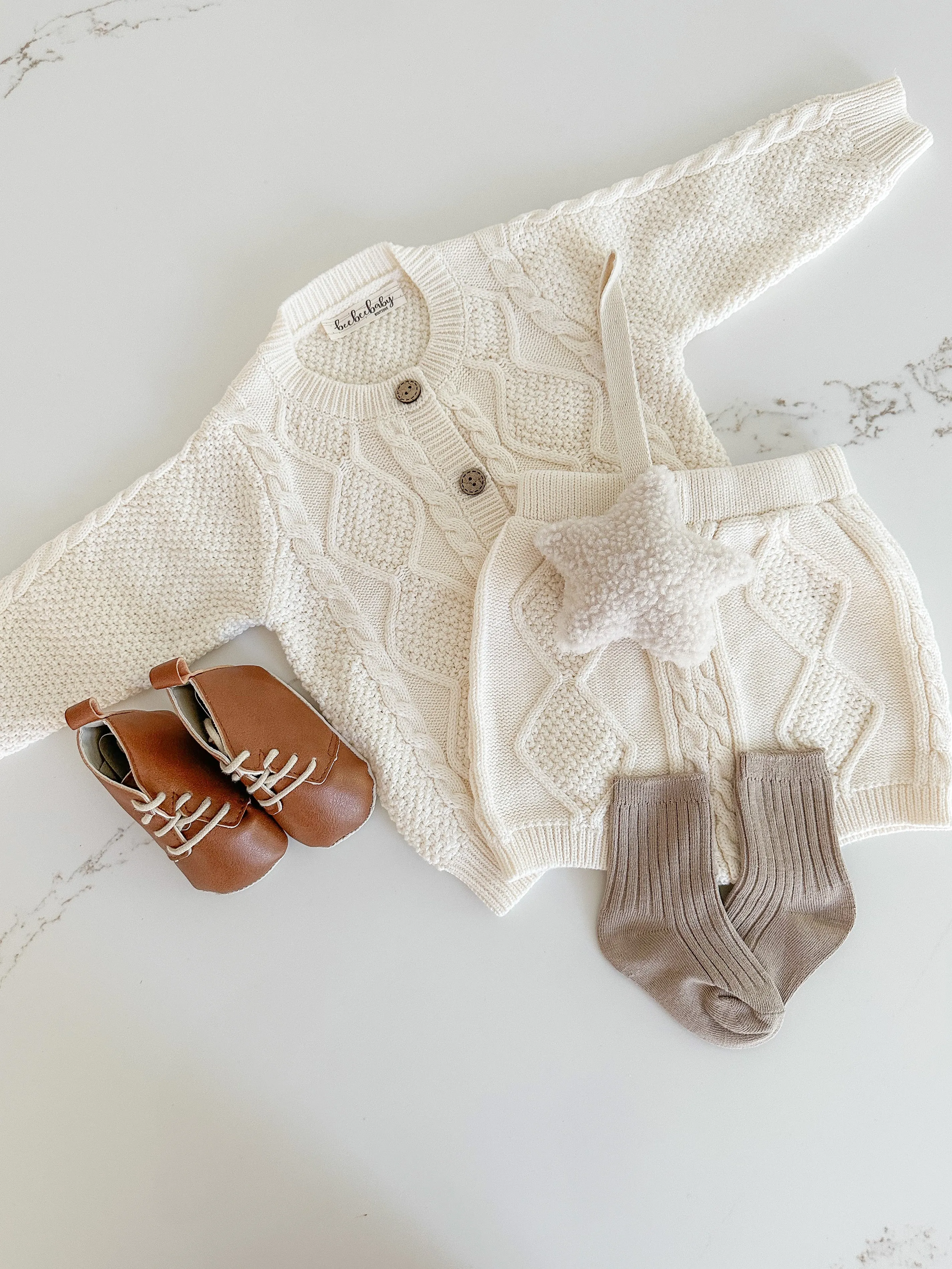 Cable Knit Set - Rice