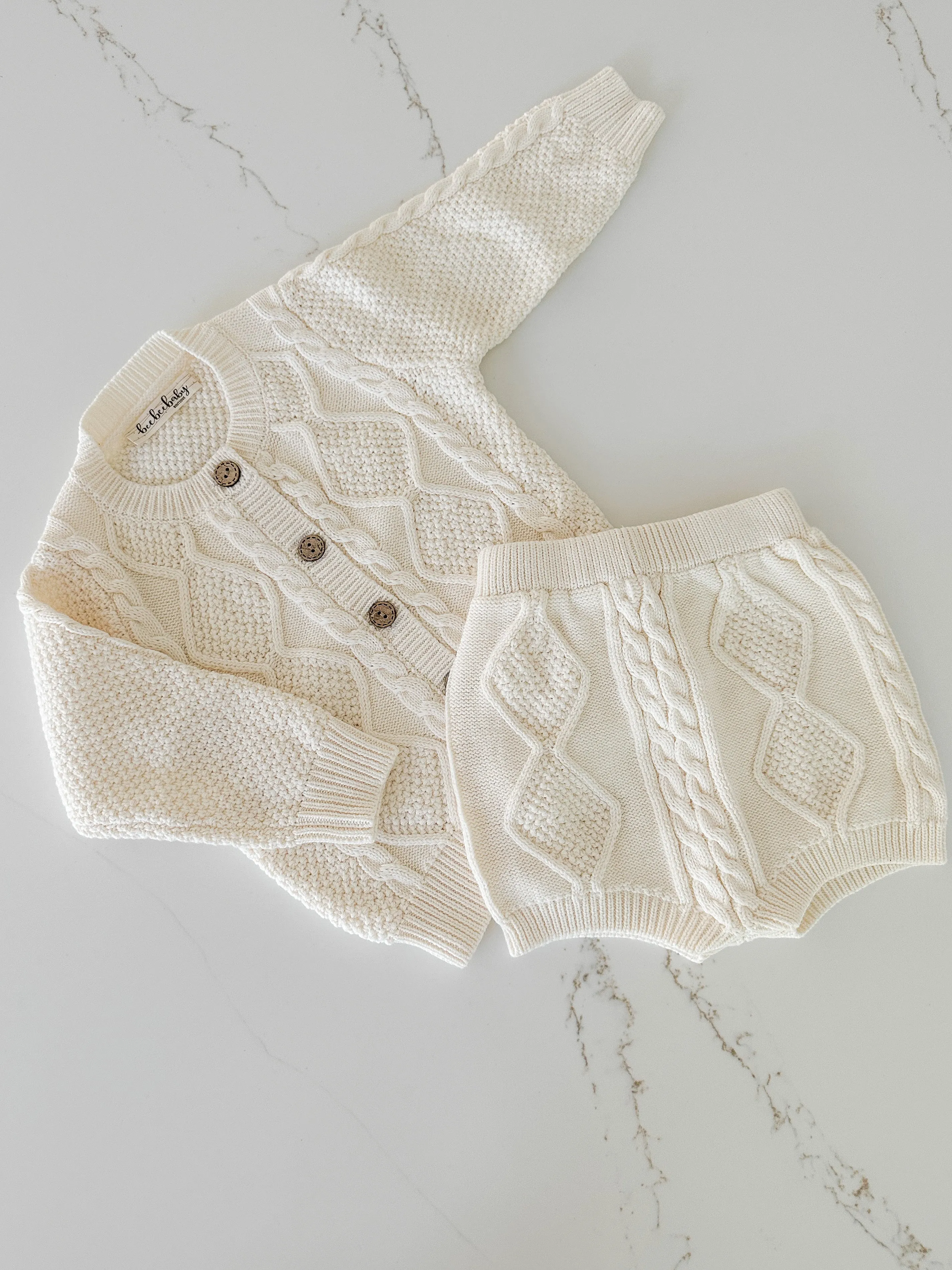 Cable Knit Set - Rice