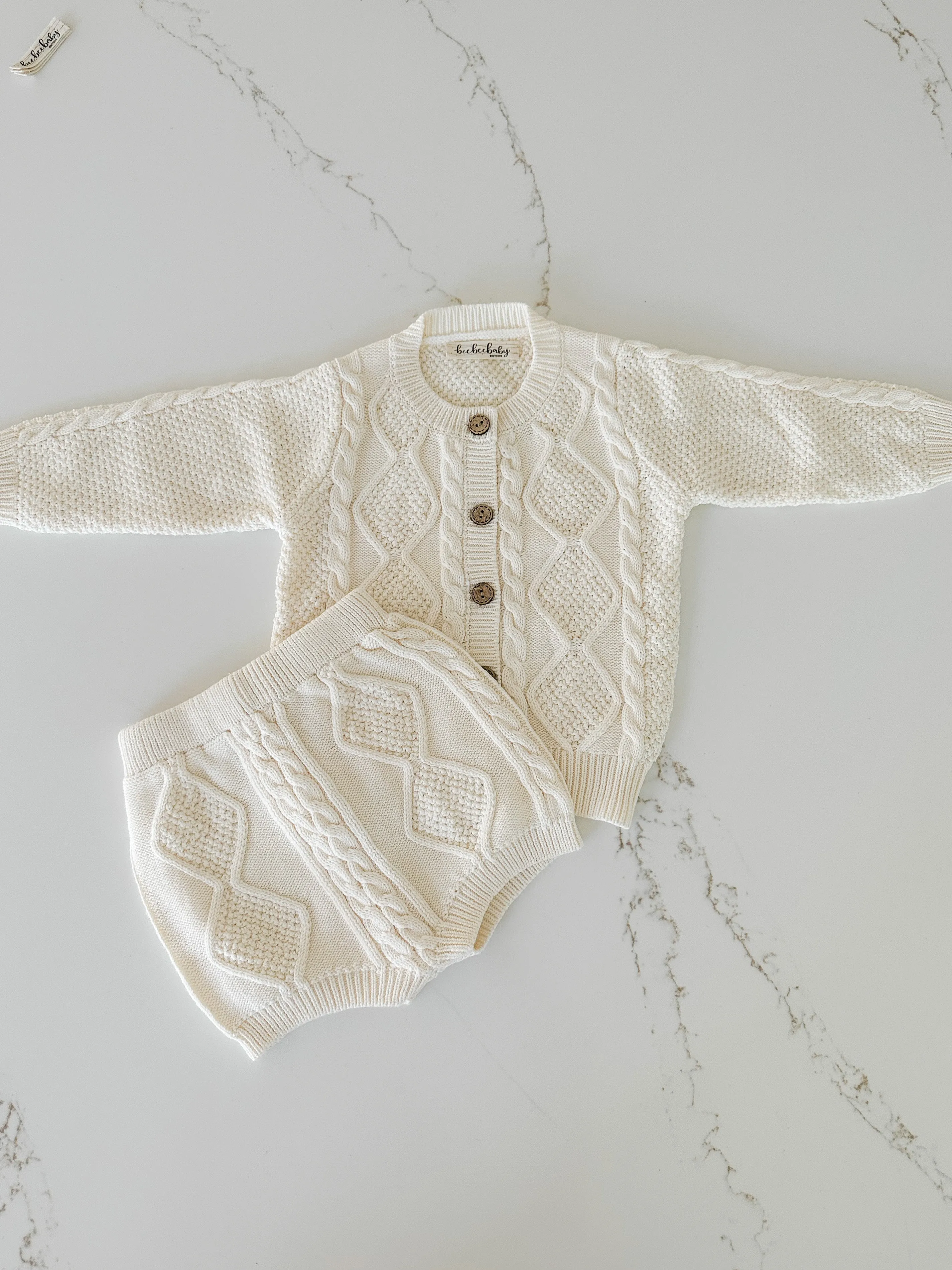 Cable Knit Set - Rice