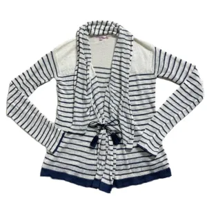 Calypso St Barth Linen Coastal Striped Shawl Collar‎ Tassel Cardigan XS