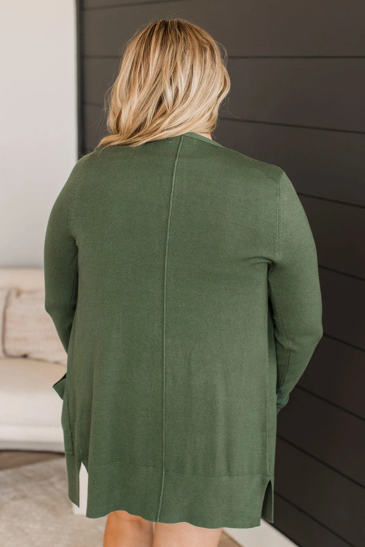 Can't Resist This Knit Cardigan- Green Ivy