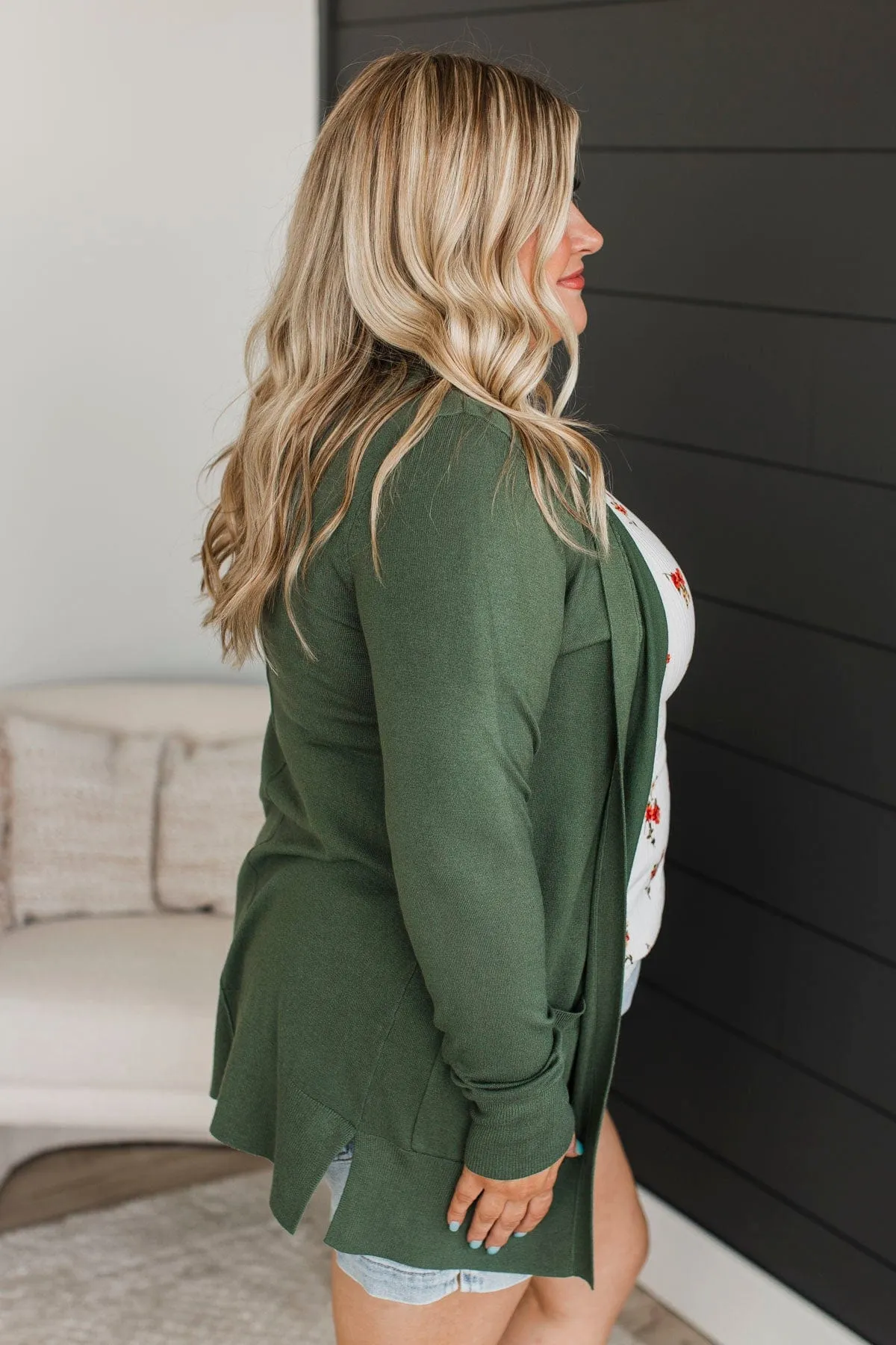 Can't Resist This Knit Cardigan- Green Ivy
