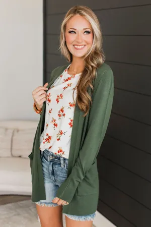 Can't Resist This Knit Cardigan- Green Ivy