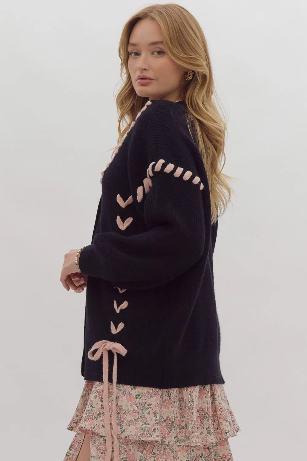 CARDIGAN FEATURING BOW DETAIL