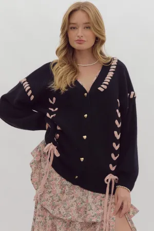 CARDIGAN FEATURING BOW DETAIL